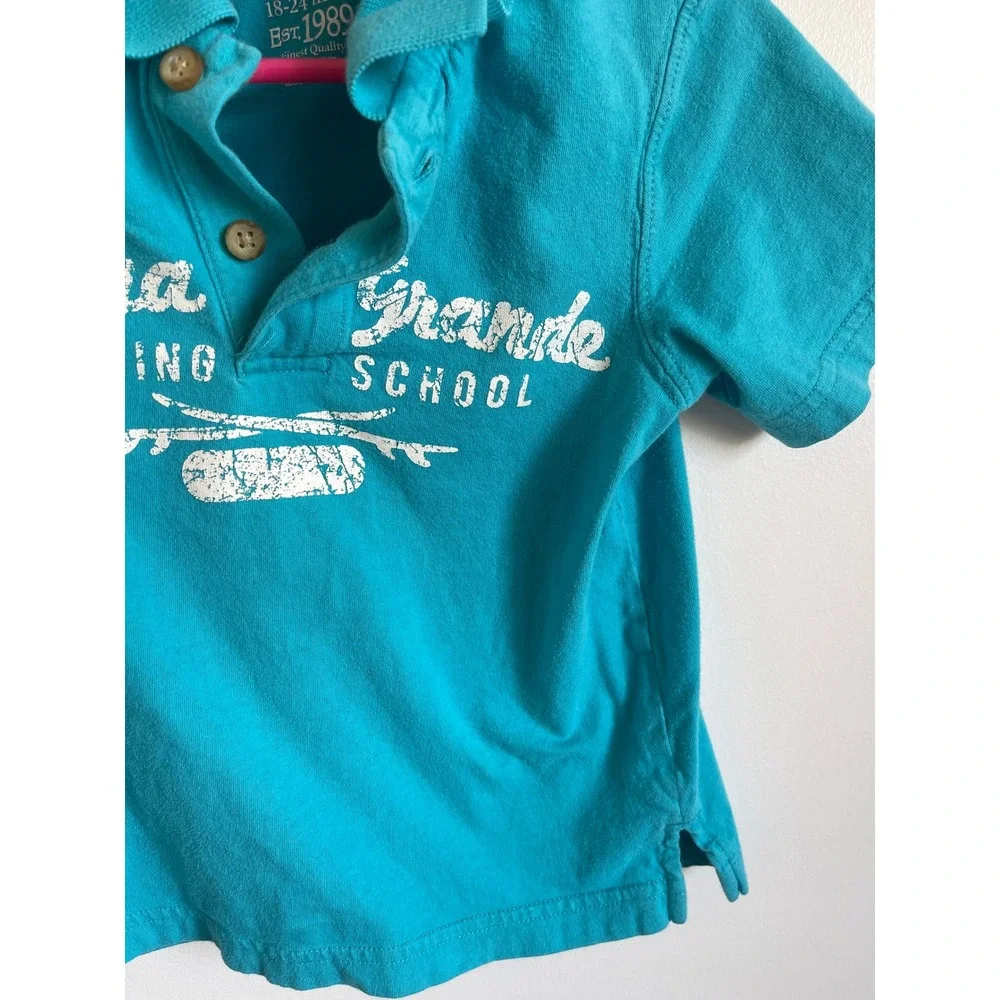 The Childrens Place Blue Playa Grande Surfing School Polo Shirt 18-24 Months